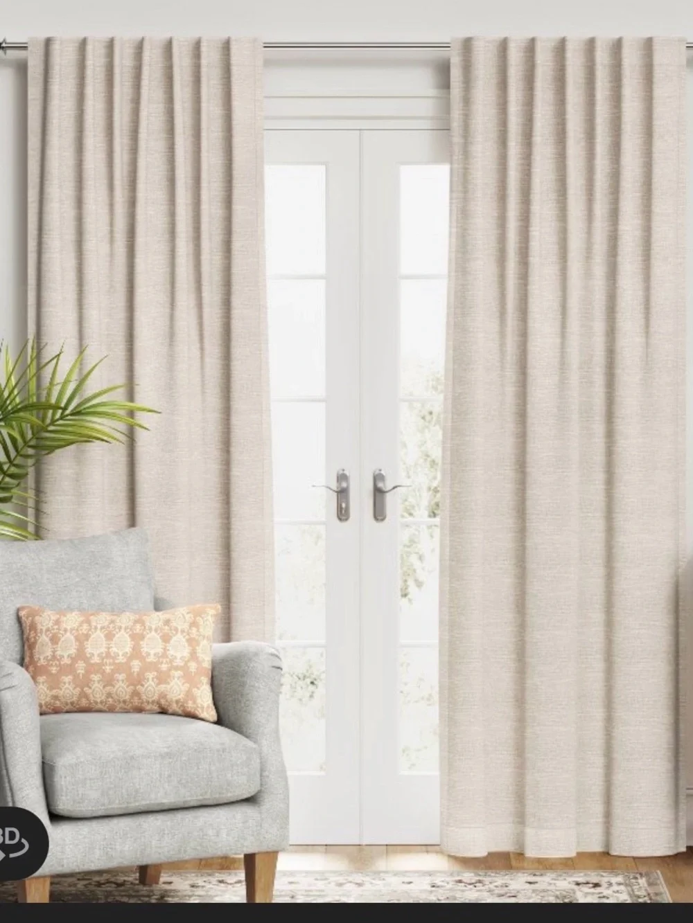 Threshold Natural Cream Linen-Texture Drapes 2